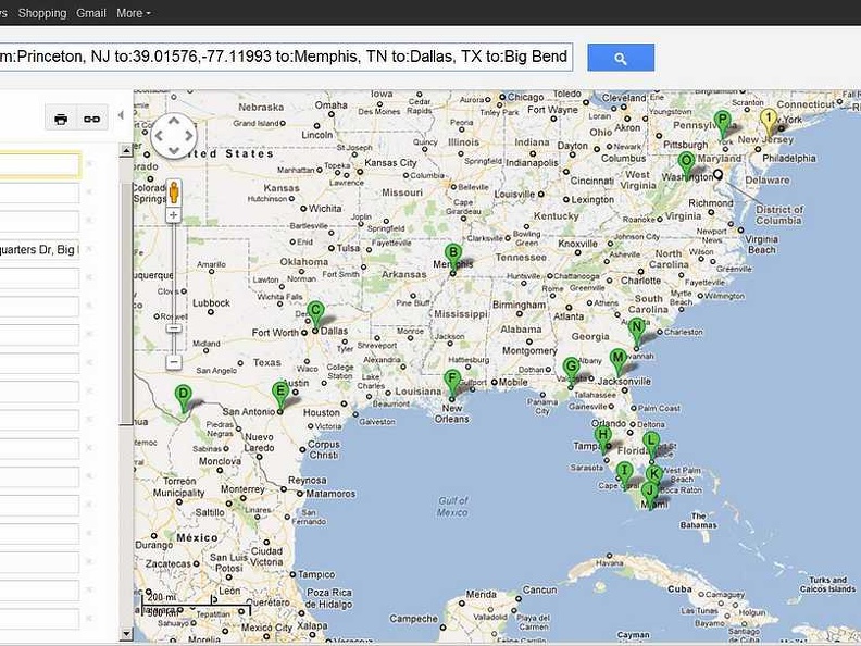 Trips map